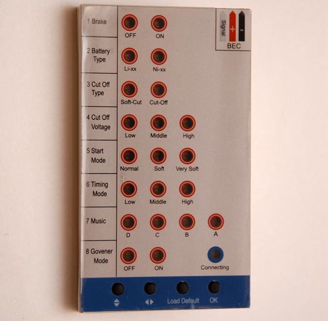 .Brushless controller Program Card HobbyWing Pentium, TURNIGY